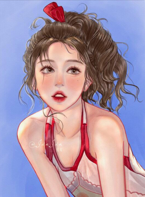 少女插画|性感的女神姐姐,元气满满的甜心妹妹,你喜欢哪一个呢