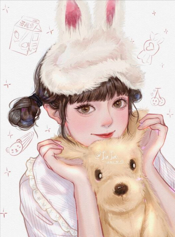 少女插画|性感的女神姐姐,元气满满的甜心妹妹,你喜欢哪一个呢