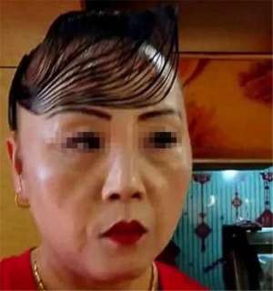 做头发美女(大妈花5万元植发，模仿明星做贴头皮造型，效果真让人哭笑不得)
