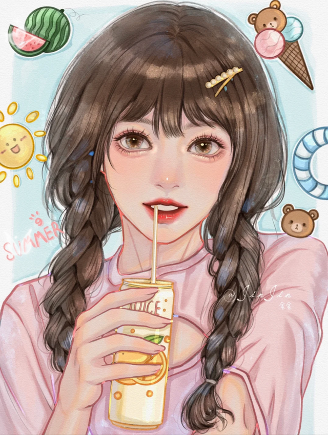 少女插画|性感的女神姐姐,元气满满的甜心妹妹,你喜欢哪一个呢