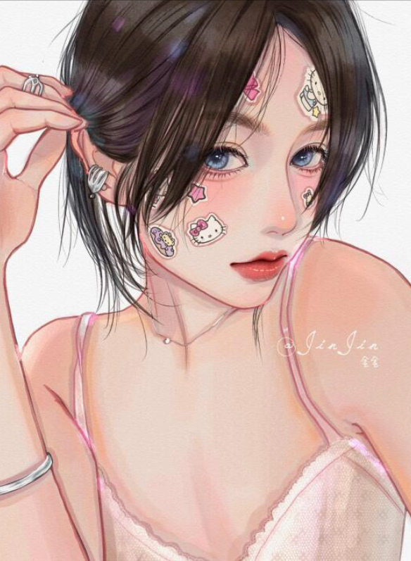 少女插画|性感的女神姐姐,元气满满的甜心妹妹,你喜欢哪一个呢