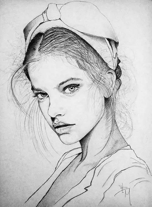 美女素描就要简单、漂亮、大方！