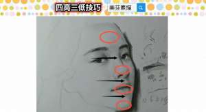 美女侧脸简笔画(素描四高三低原则介绍，教你画出更好看的人脸五官女孩侧脸画法)